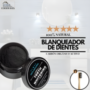 Blanqueador con carbón activo vegano + cepillo de bambú